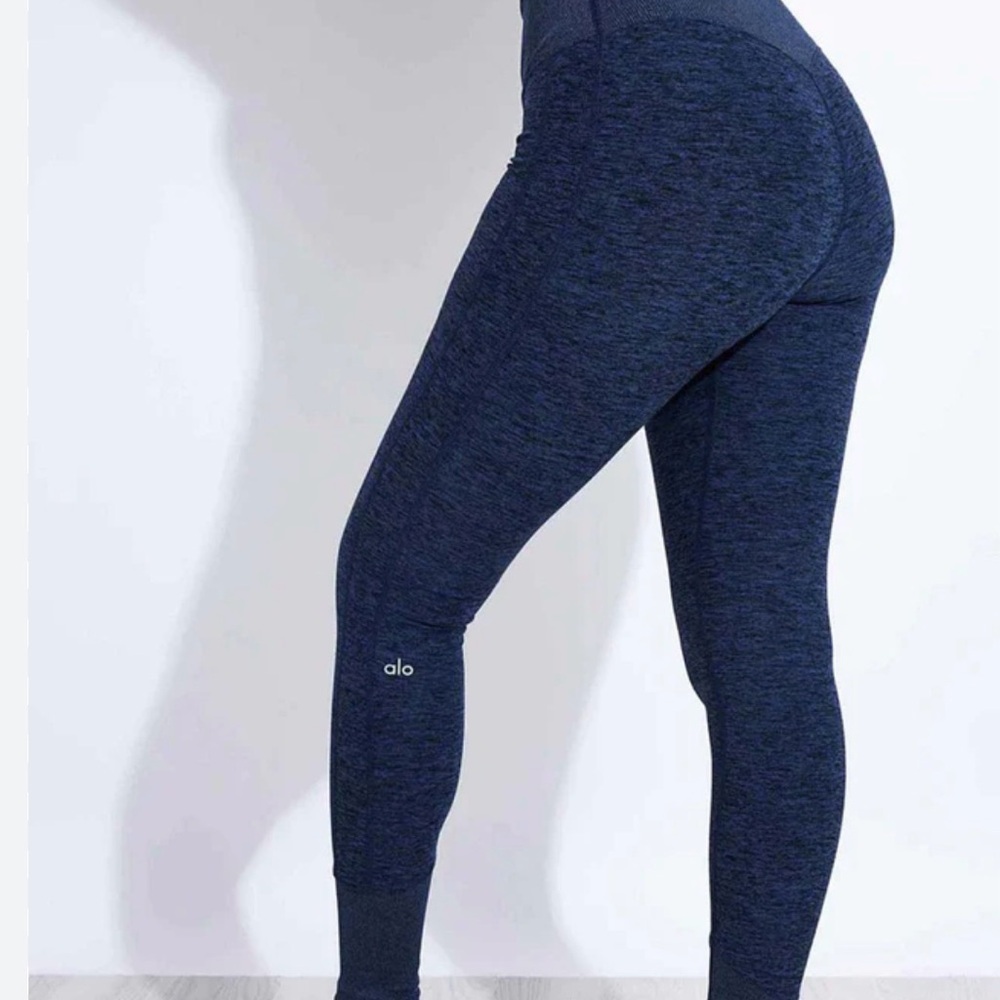 Alo yoga leggings high rise ribbed waist ankles casual lounge